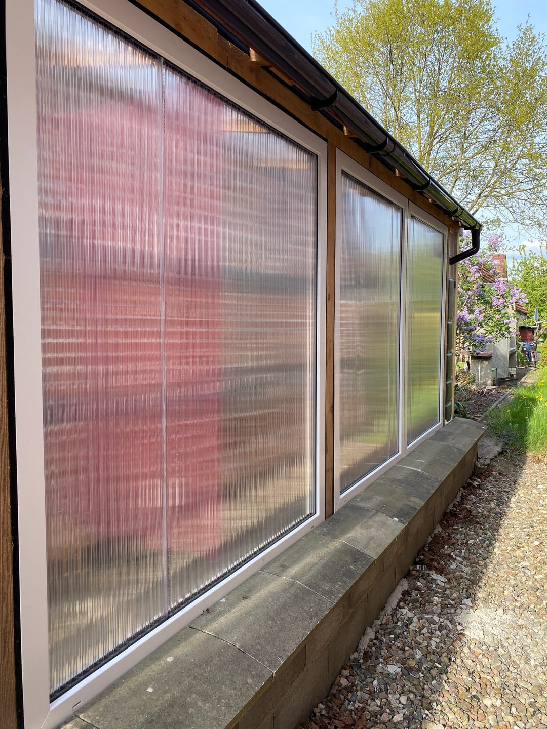 Customer photo review of Doppelstegplatte 25 mm Polycarbonat 5-fach X-Struktur glasklar Wärmedämmung
