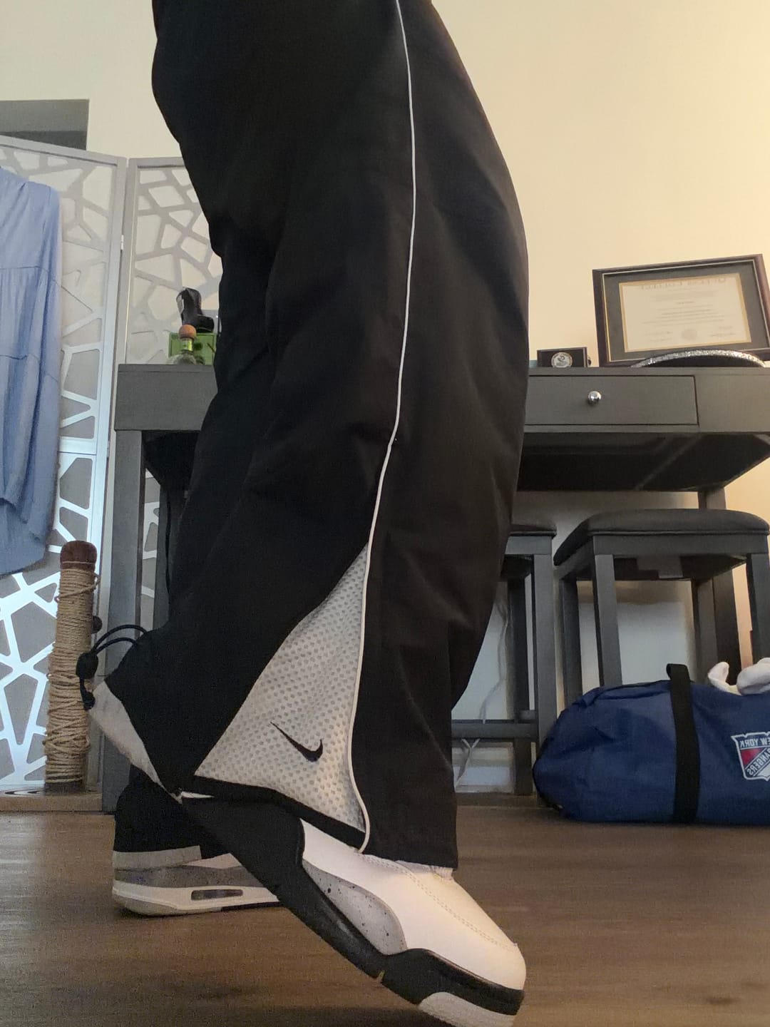 Customer photo review of SUPER RARE 2000s Baggy Nike Trackpants Black *PREMIUM* - (L)