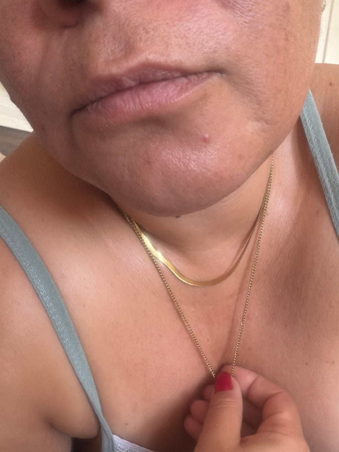 Customer photo review of Colar Malha Snake Dourado Banhado em Ouro 18K