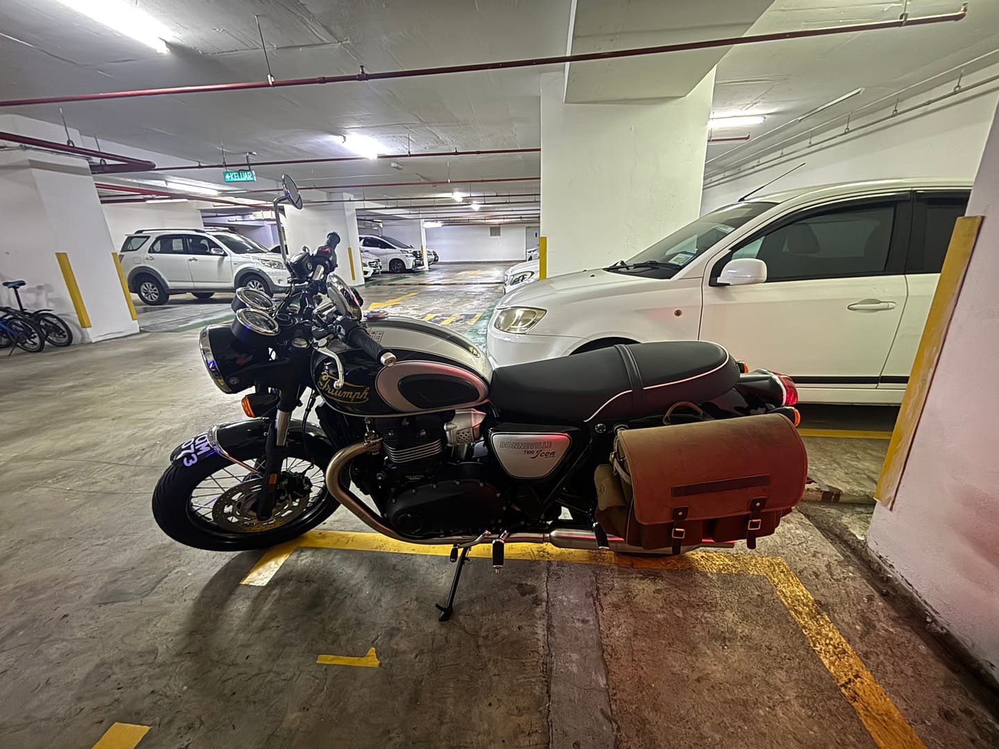 Customer photo review of expedition saddlebag for bonneville (2016-now)