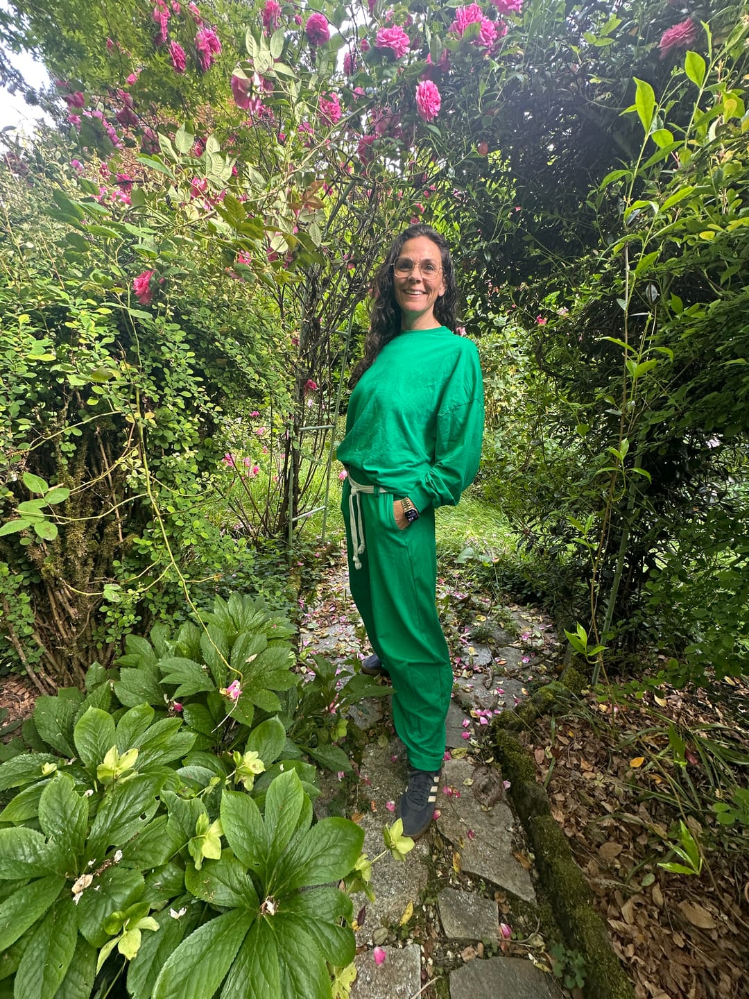 Customer photo review of Green Oversized Sweat Set with Open Back