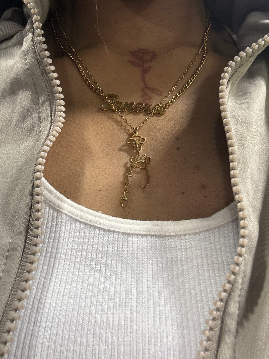 Customer photo review of Letter Choker w/ XL Cuban Chain