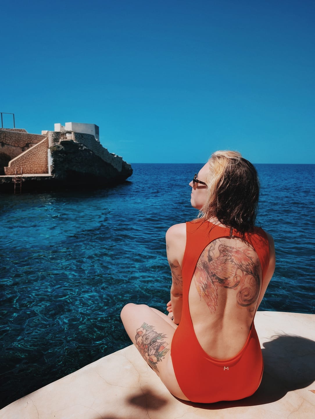 Customer photo review of Open Scale One Piece Swimsuit With Metal Clutch