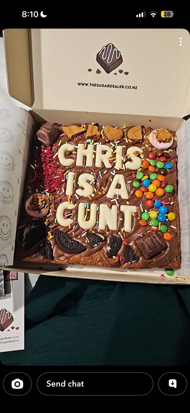 Customer photo review of Custom message loaded brownie