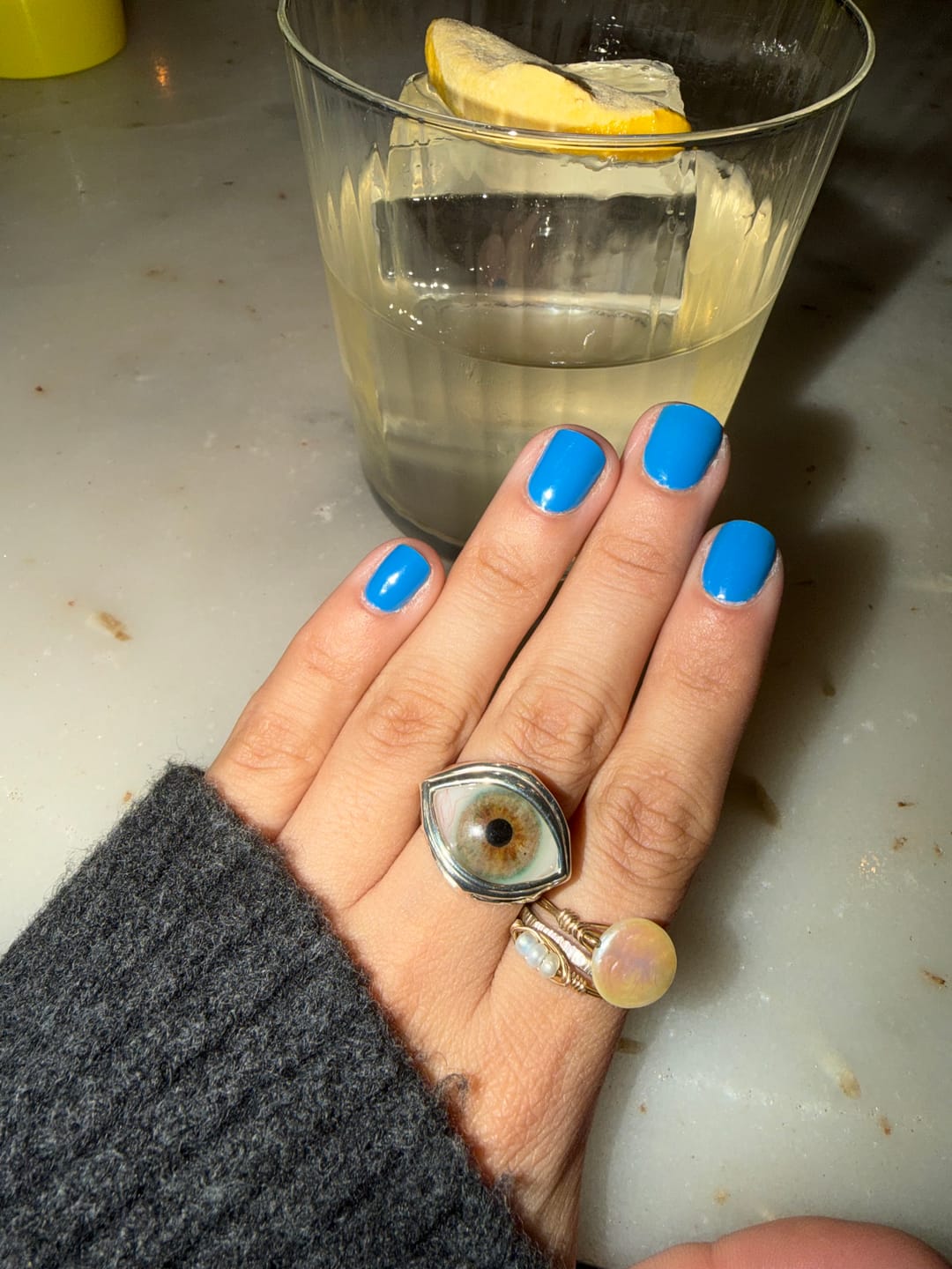 Customer photo review of Custom Skeleton Eye Ring