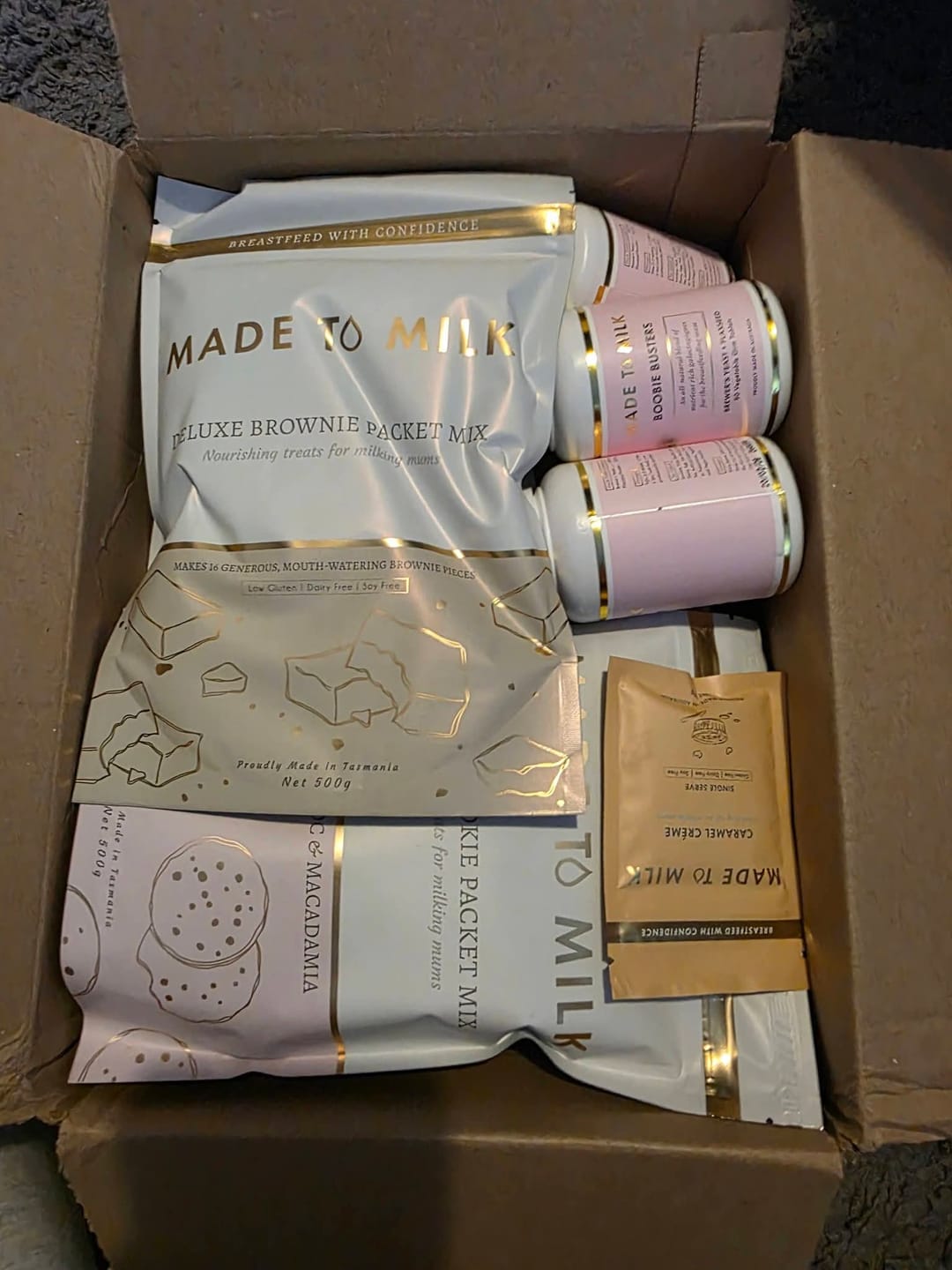 Customer photo review of Cookie Sample Pack - Milk Choc, White Choc, Triple Choc, Salted Caramel, Vanilla Cherry