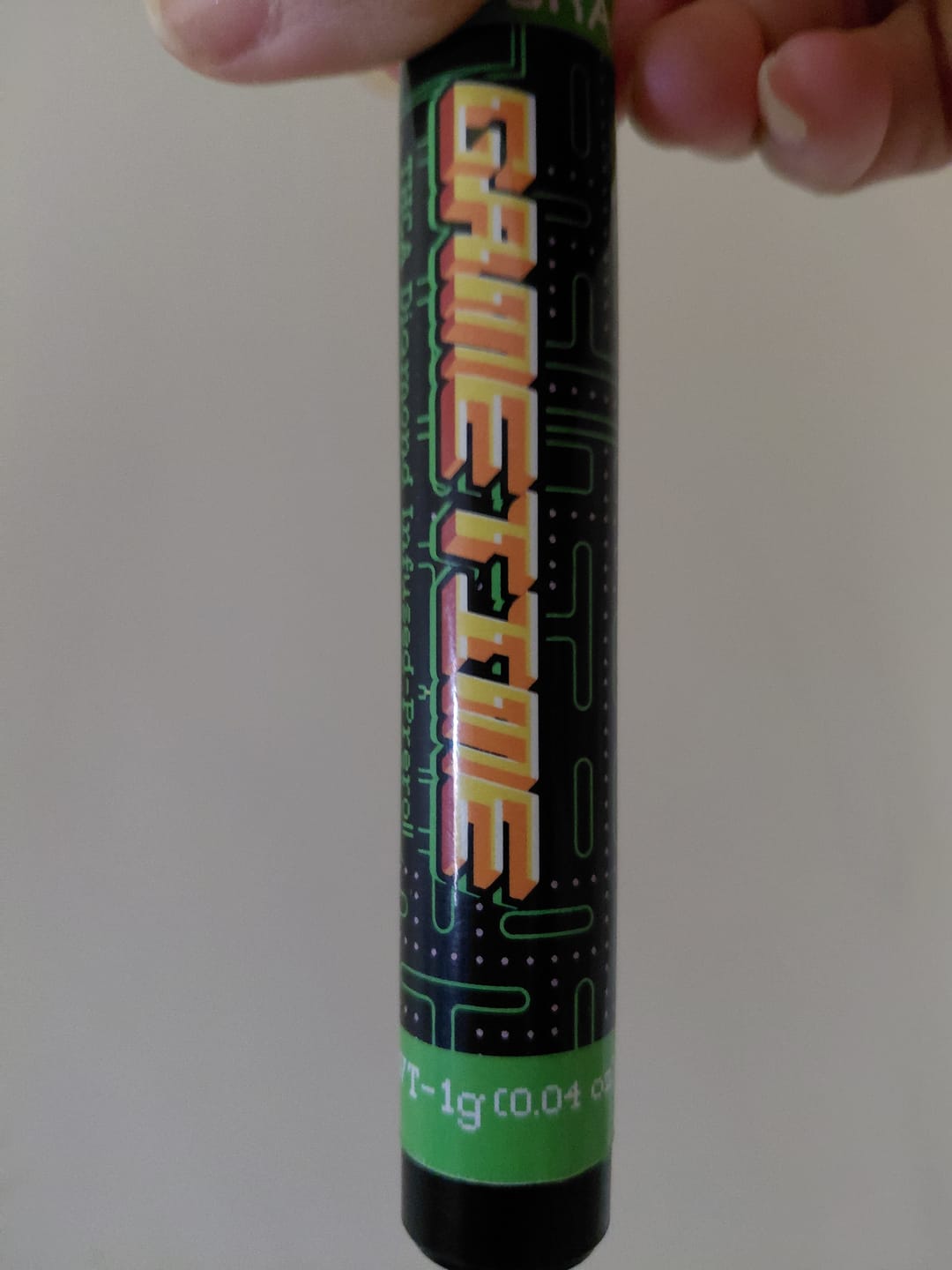 Customer photo review of Game Time Infused Preroll 1 Gram - Hybrid