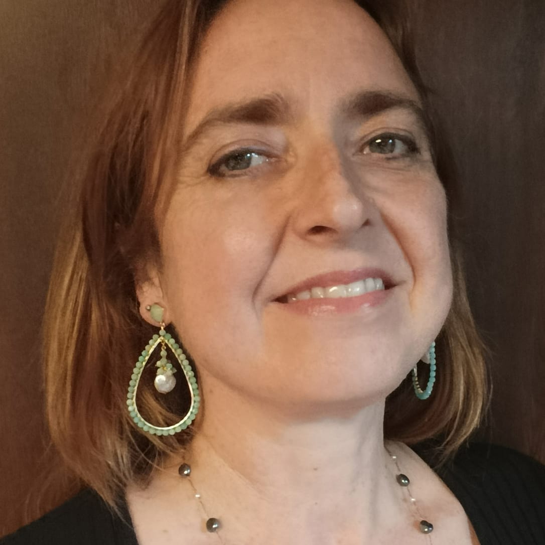 Customer photo review of Natural Amazonite & Seashell Earrings