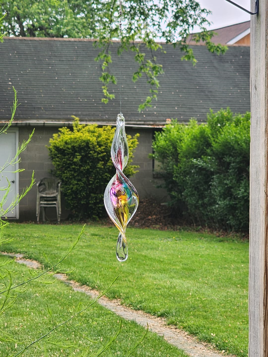 Customer photo review of Dichroic Spinner Suncatcher with Infused Cremains