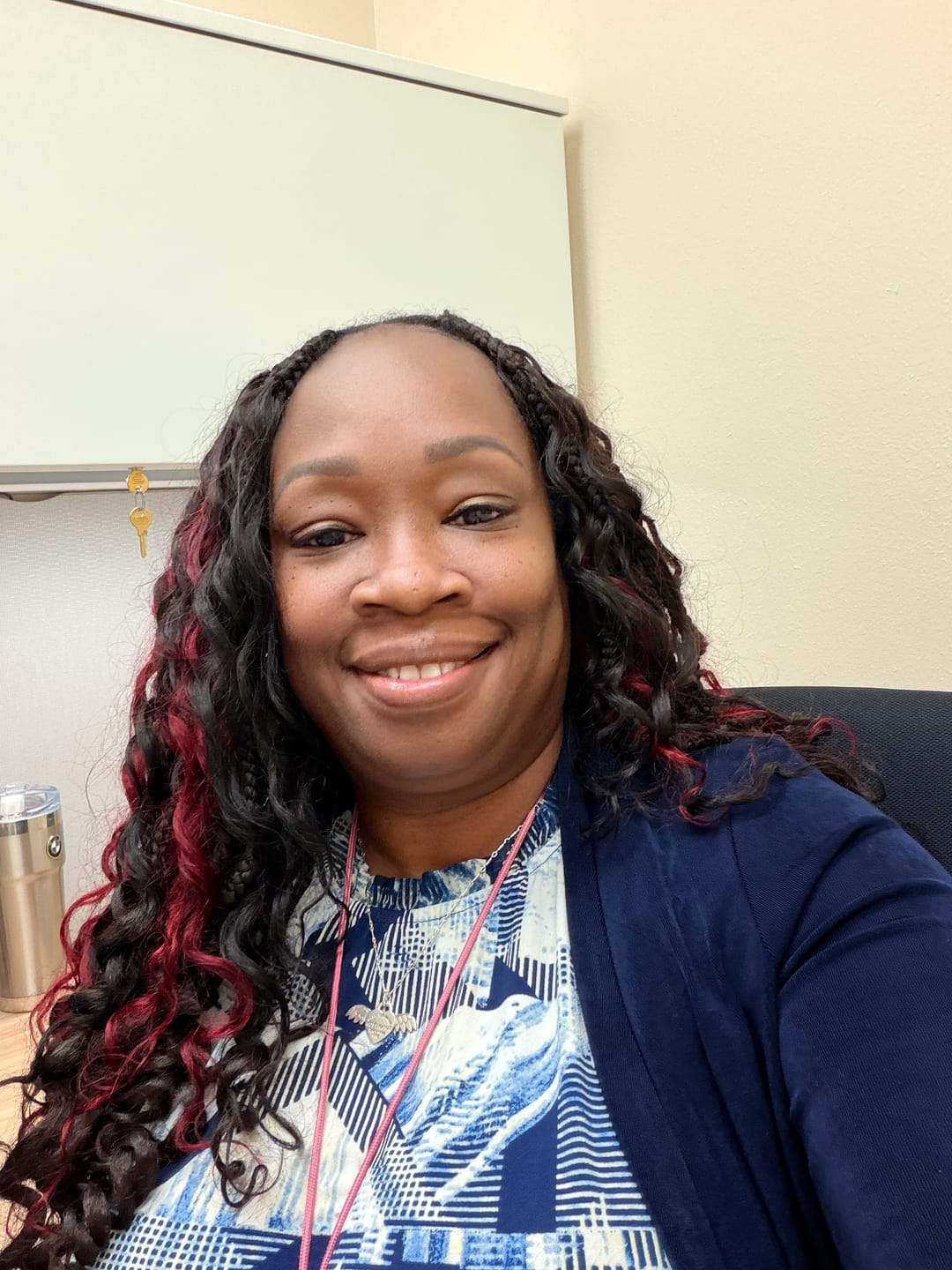 Customer photo review of #T1B/Burgundy Deep Wave Human Crochet Hair