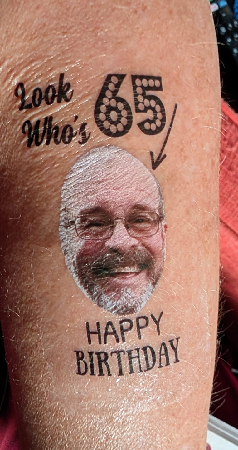 Customer photo review of Custom Photo Face Temporary Tattoo