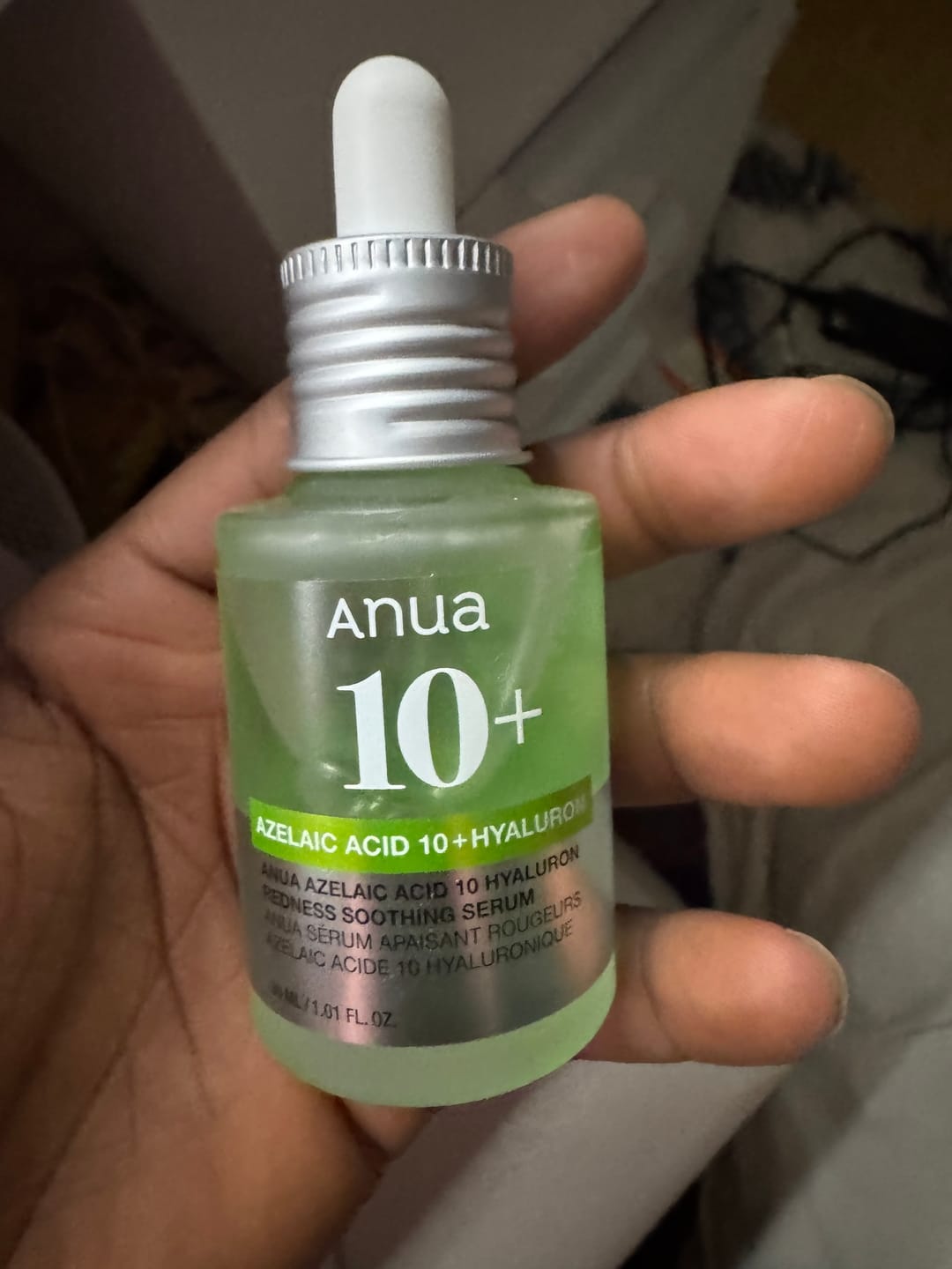 Customer photo review of [Anua] Azelaic Acid 10 Hyaluron Redness Soothing Serum 30ml