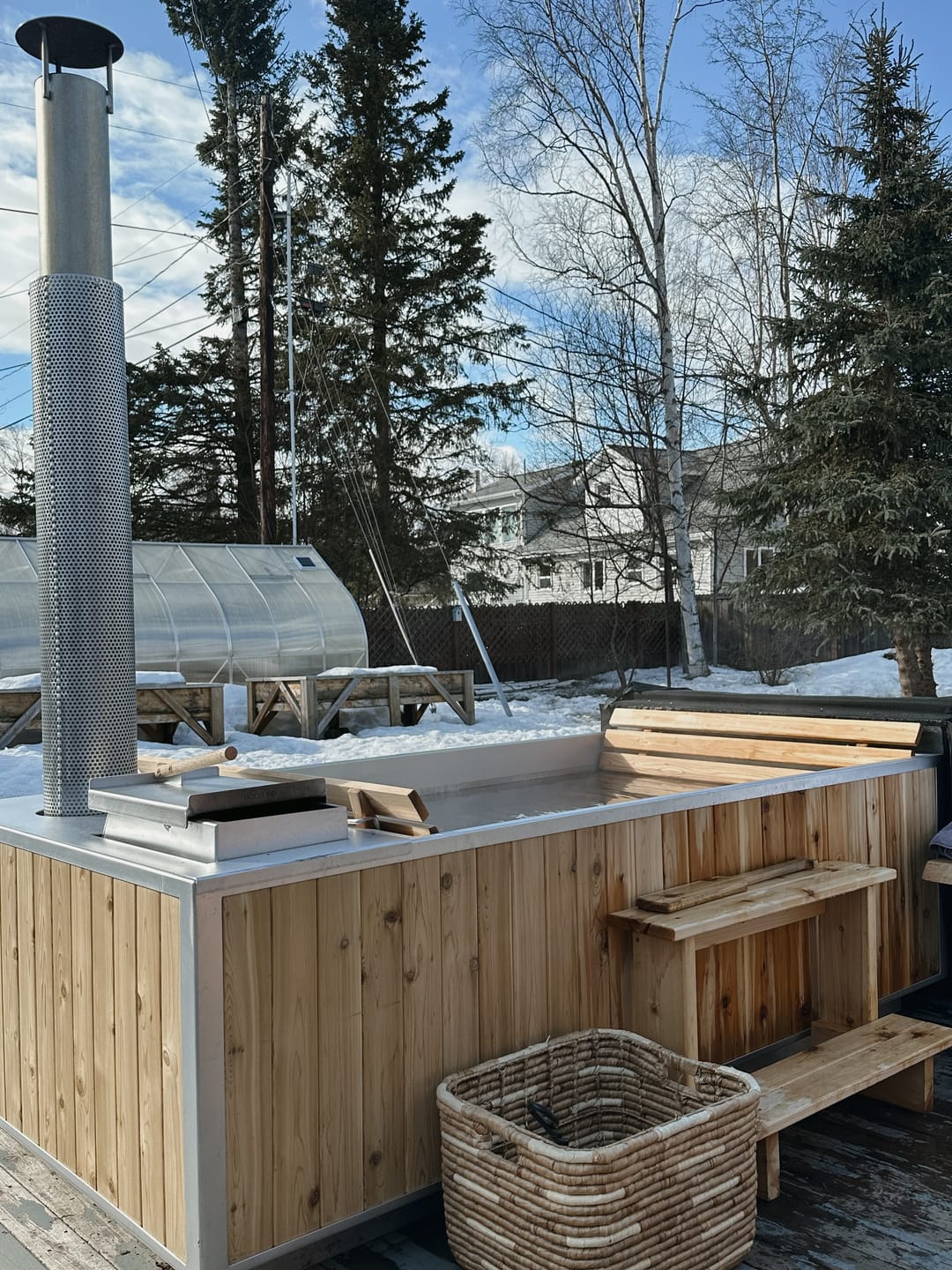 Customer photo review of Group Wood Burning Hot Tub