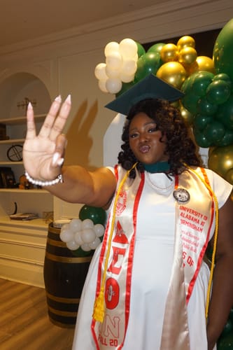 Customer photo review of Personalized Delta Sigma Theta Cream Graduation Stole School And Org Style