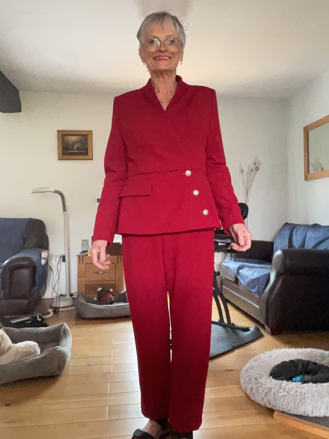Customer photo review of Plain Scuba Crepe Fabric