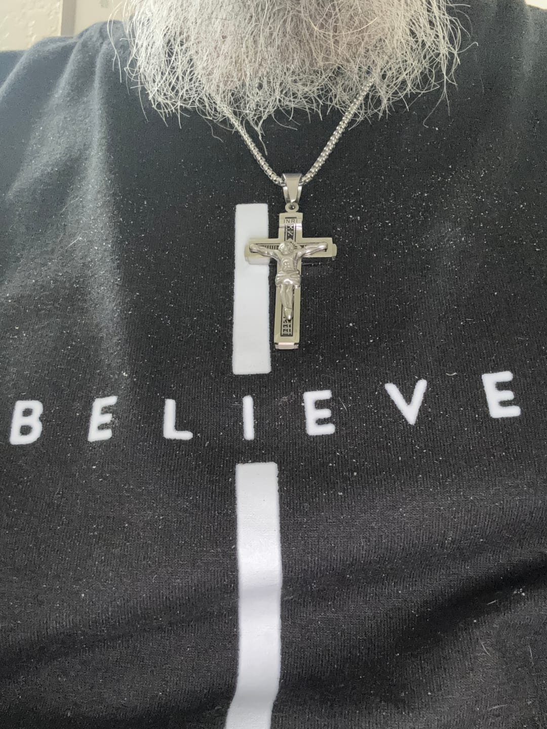 Customer photo review of Christianartworkshop Crafted Jesus Christianartworkshop Crucifix Titanium Necklace