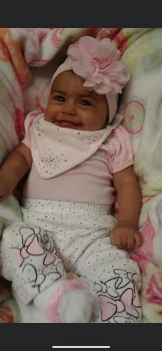 Customer photo review of Dolly® Personalized Crochet Doll with Photo Card