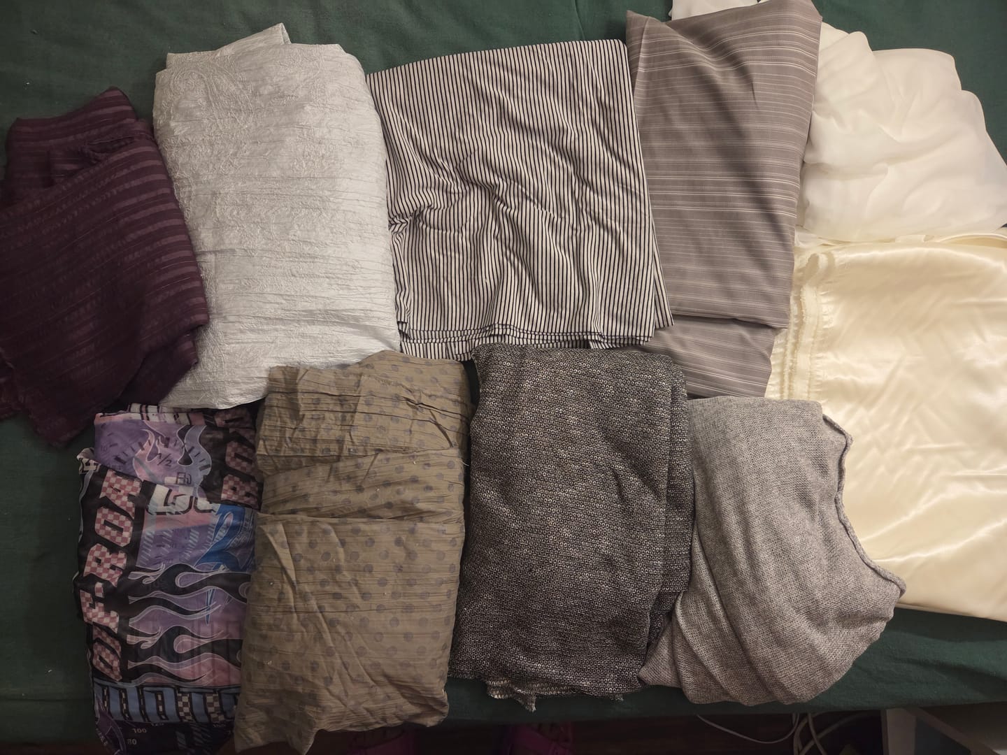 Customer photo review of 50p A Metre: Print & Plain Fabric Bundle