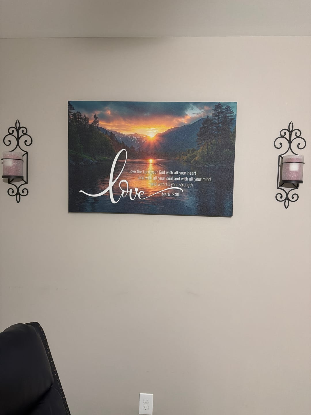 Customer photo review of Mark 12:30 Love The Lord Your God With All Your Heart Wall Art Canvas