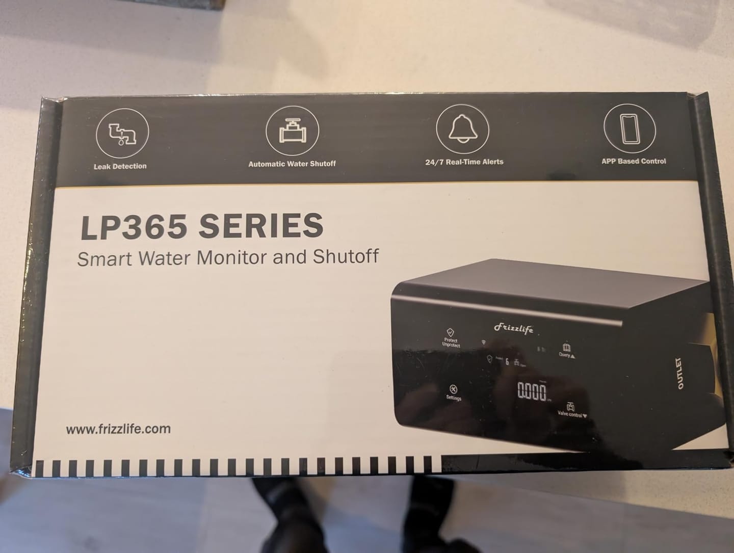 Customer photo review of Frizzlife Smart Water Monitor with Automatic Shutoff Sensor, LP365