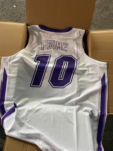 Customer photo review of Custom White Purple Classic Tops Athletic Casual Basketball Jersey