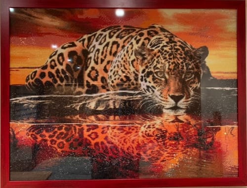 Customer photo review of 5D Diamond Painting – Sonnenuntergang Leopard