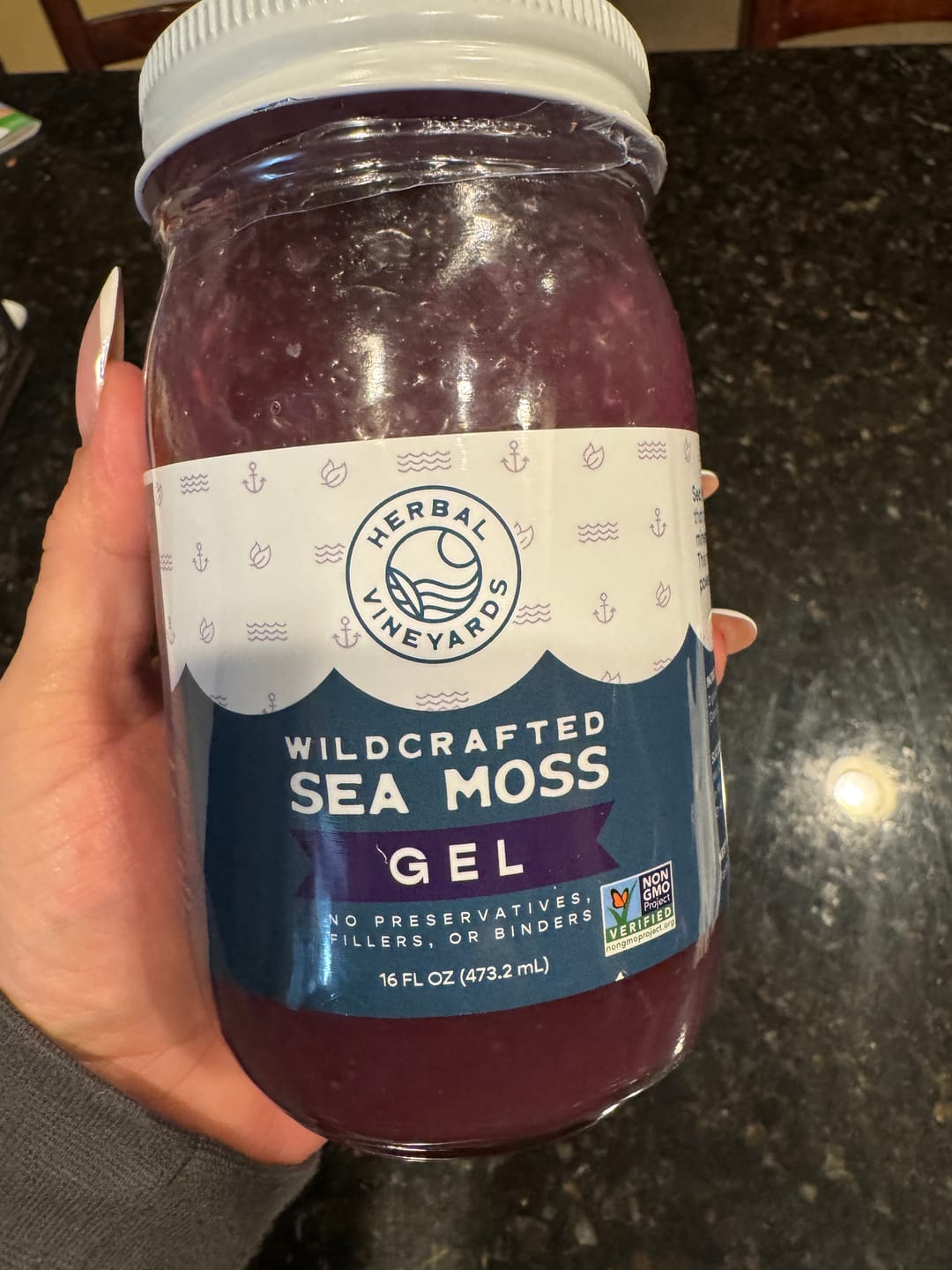 Customer photo review of EXCLUSIVE PURPLE SEA MOSS GEL