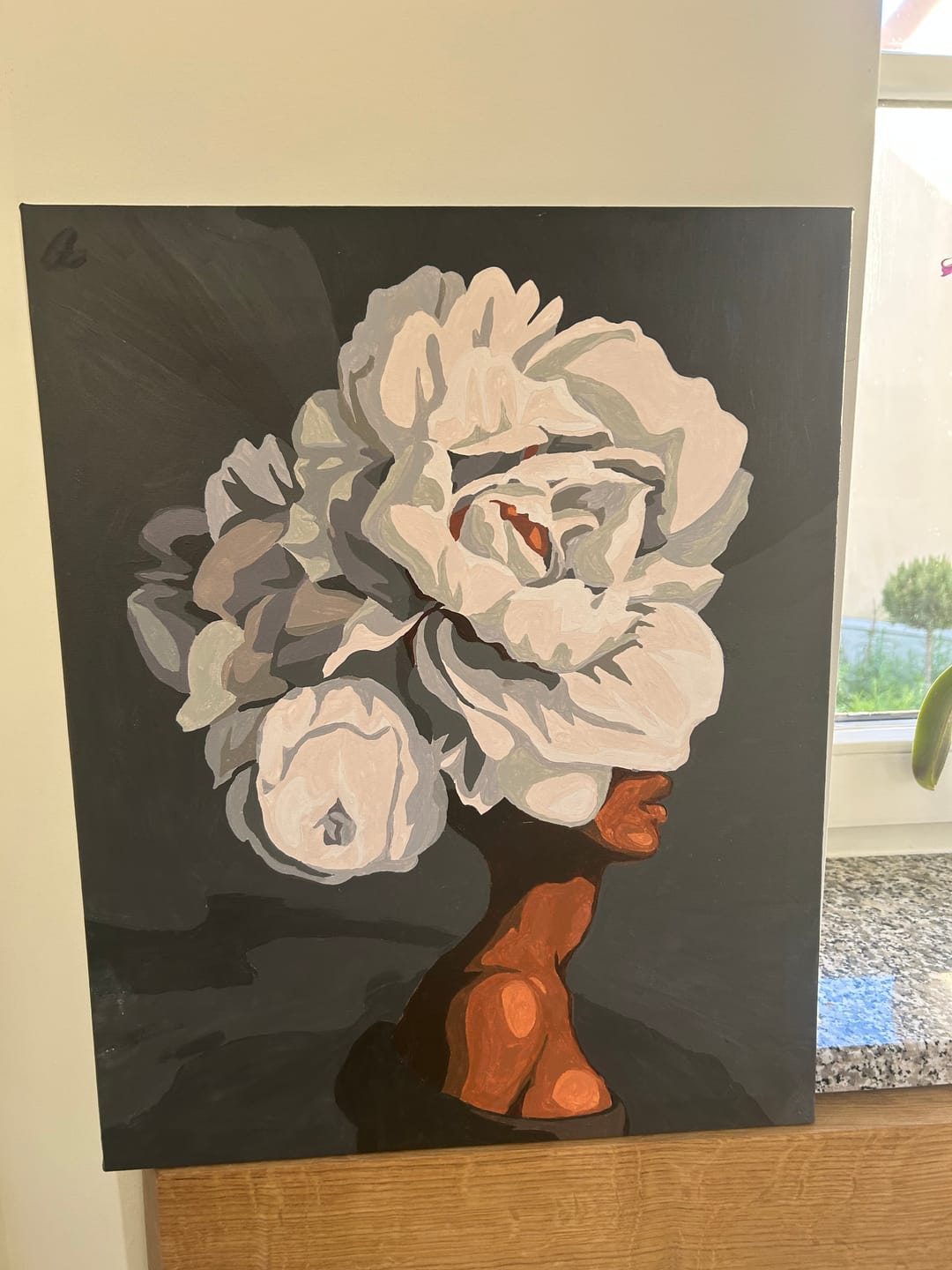 Customer photo review of Malen nach Zahlen - Frau mit Blumenhaar