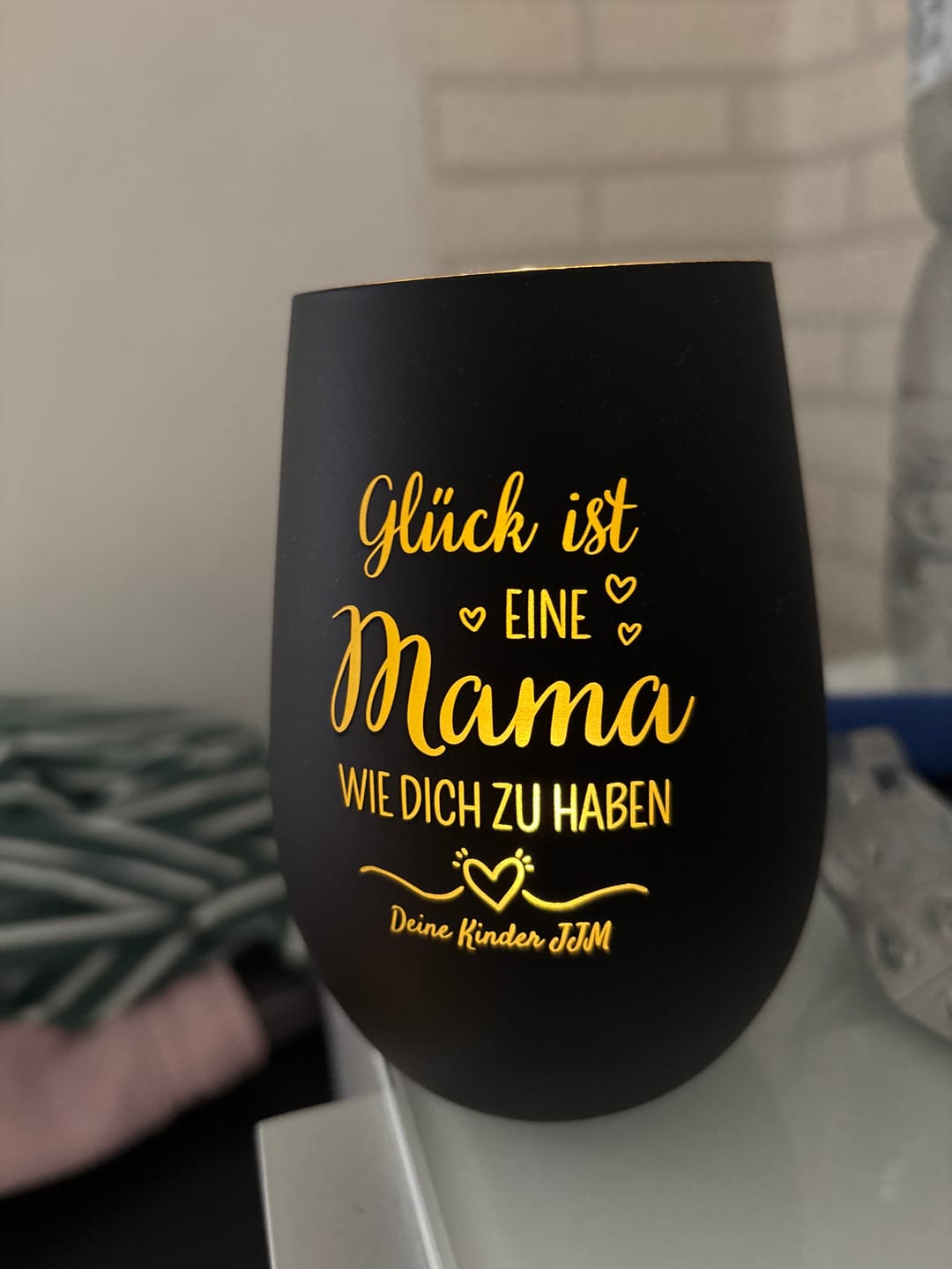 Customer photo review of Glück ist eine Mama wie dich zu haben - Personalisiertes Windlicht