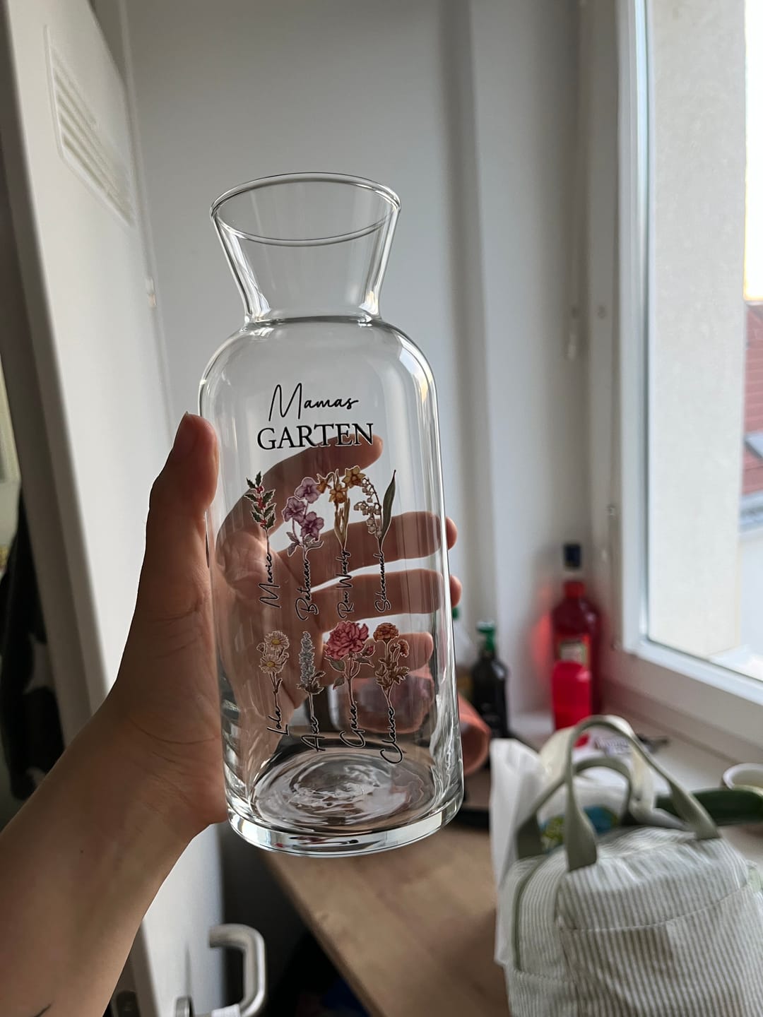 Customer photo review of Mamas Garten - Personalisierte Vase mit Namen und Blumen für Mama und Oma
