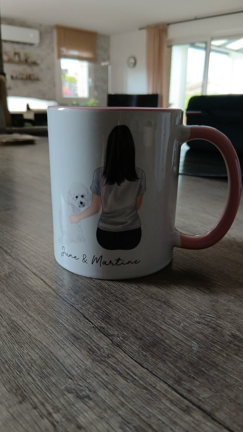 Customer photo review of Mug Personnalisé - Femme et Chien