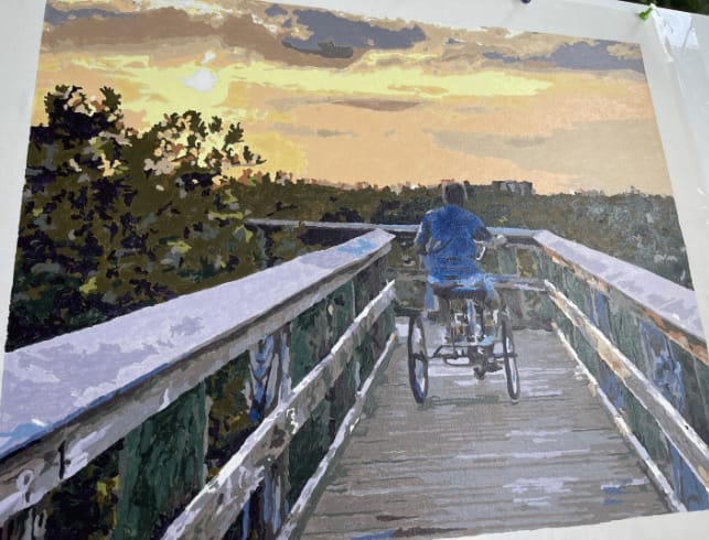 Customer photo review of Custom Paint By Numbers - Turn Trip Memory into Art