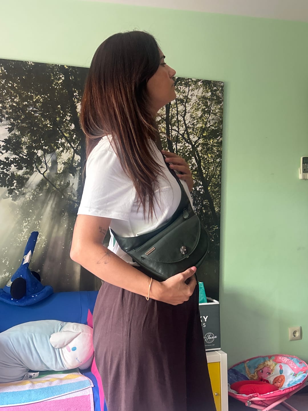 Customer photo review of Riñonera Luna "Special Green Luxury" Silver · Piel · Pieza Exclusiva Núm. 18790