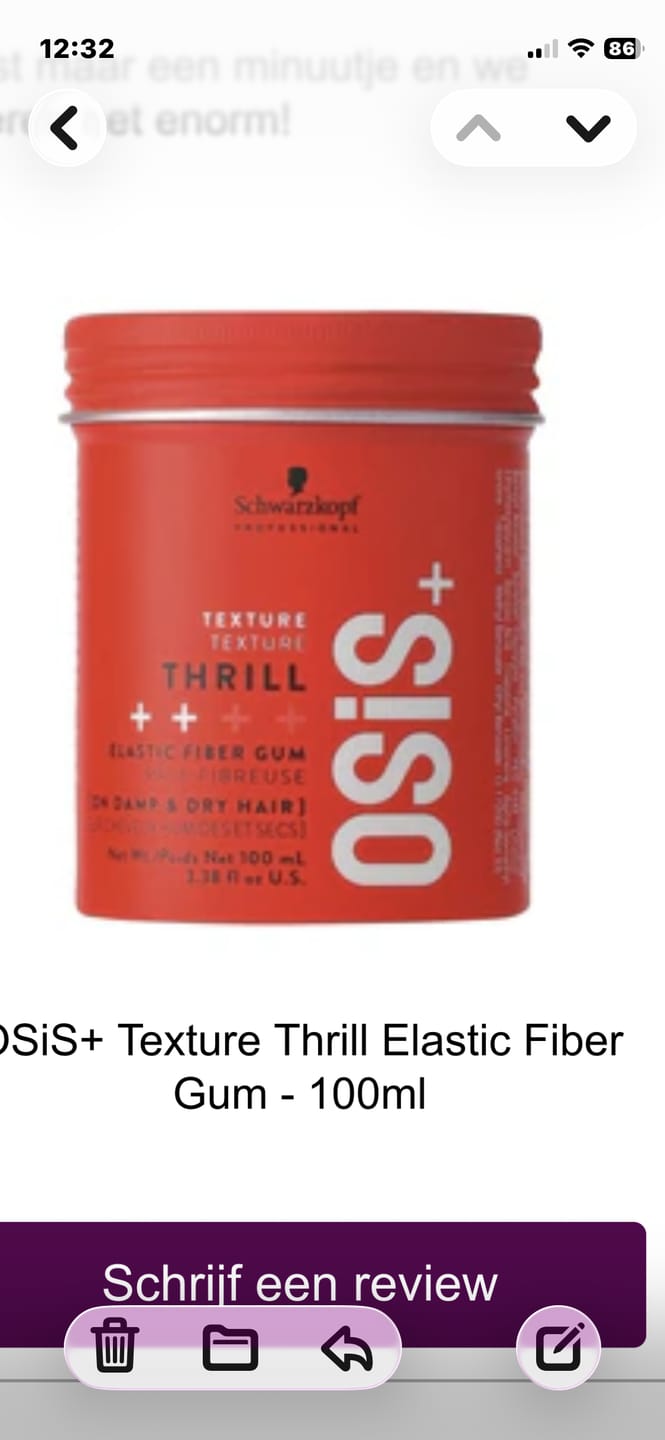 Customer photo review of OSiS+ Texture Thrill Elastic Fiber Gum - 100ml