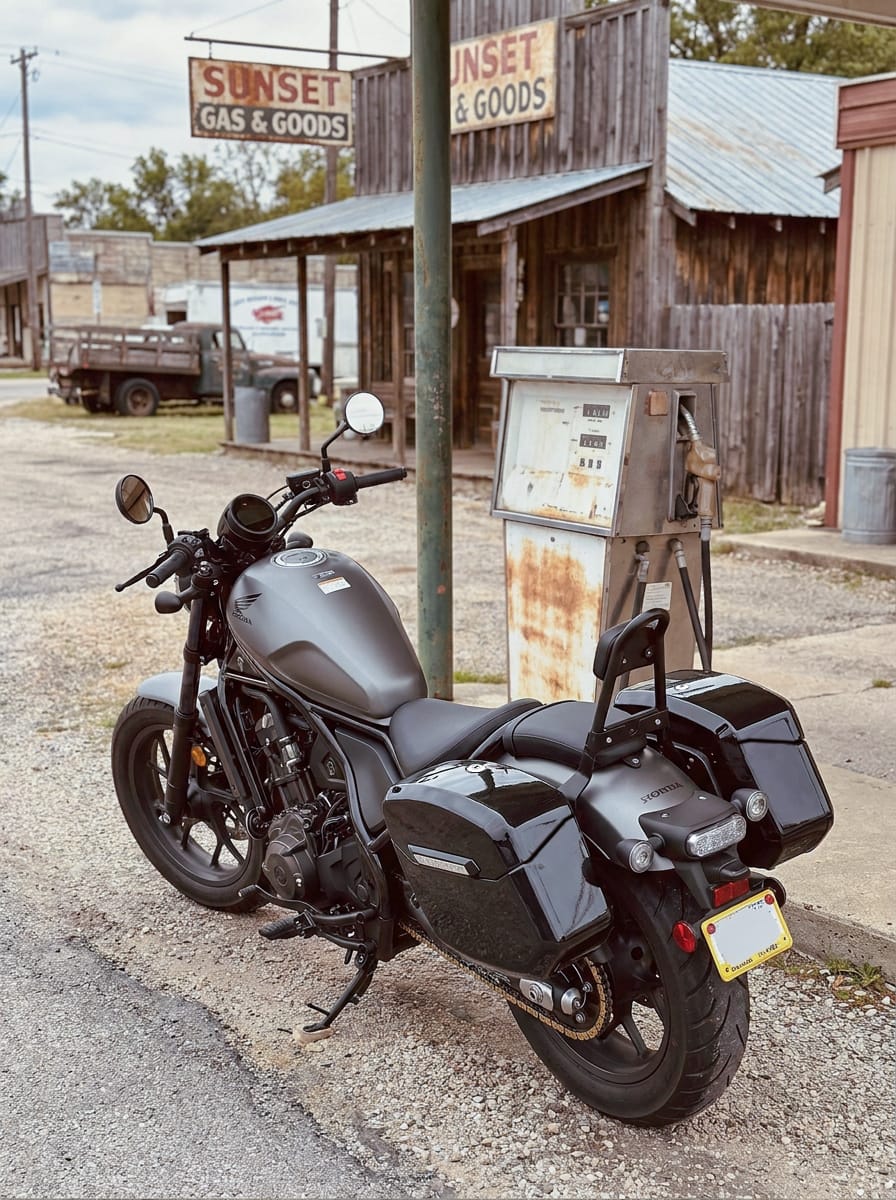 Customer photo review of 24L - Ironclad Quick-Mount Medium Honda Rebel 1100 Painted Hard Saddlebags