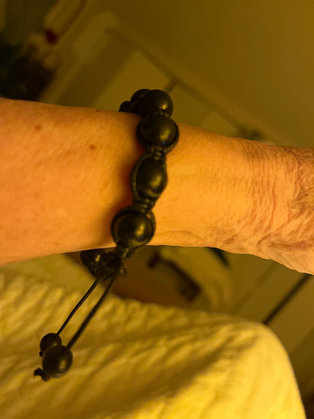 Customer photo review of Shungite Shambhala Bracelet | Adjustable Black Nylon Macrame