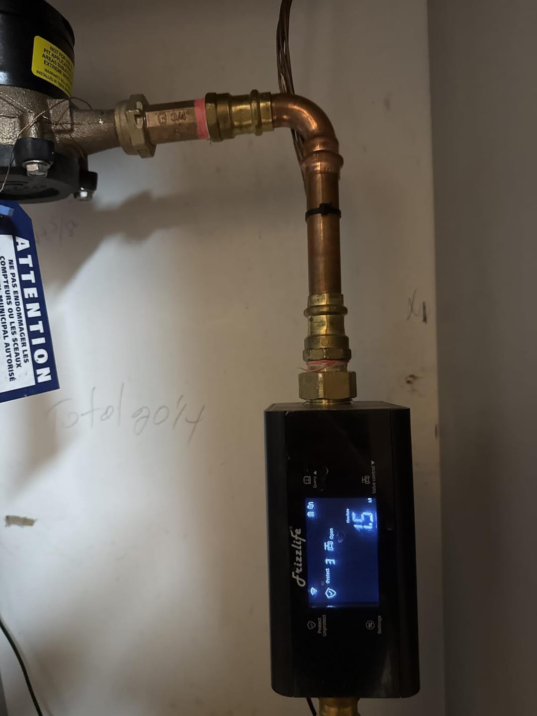 Customer photo review of Frizzlife Smart Water Monitor with Automatic Shutoff Sensor, LP365