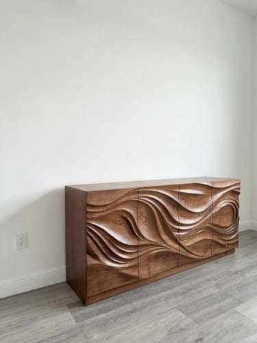 Customer photo review of Solid Wood Accent Table – Modern Sculptural Tri-Branch Design