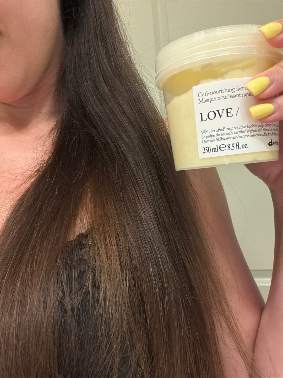 Customer photo review of LOVE CURL Mask