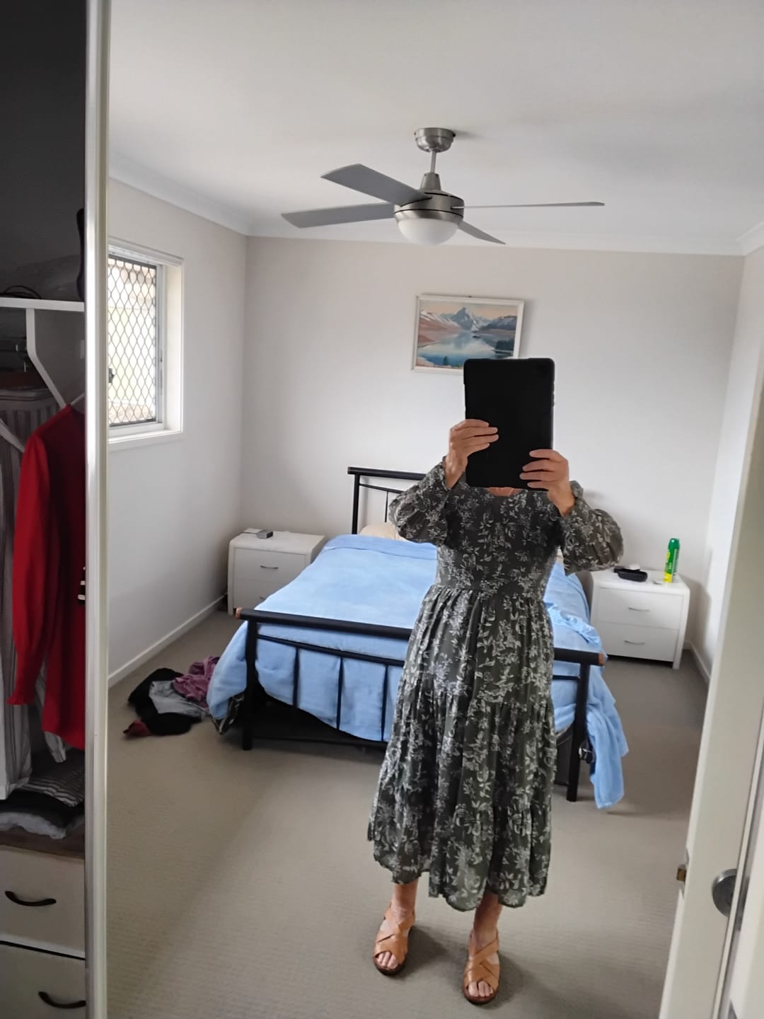 Customer photo review of Scout Midi Dress in Dark Green
