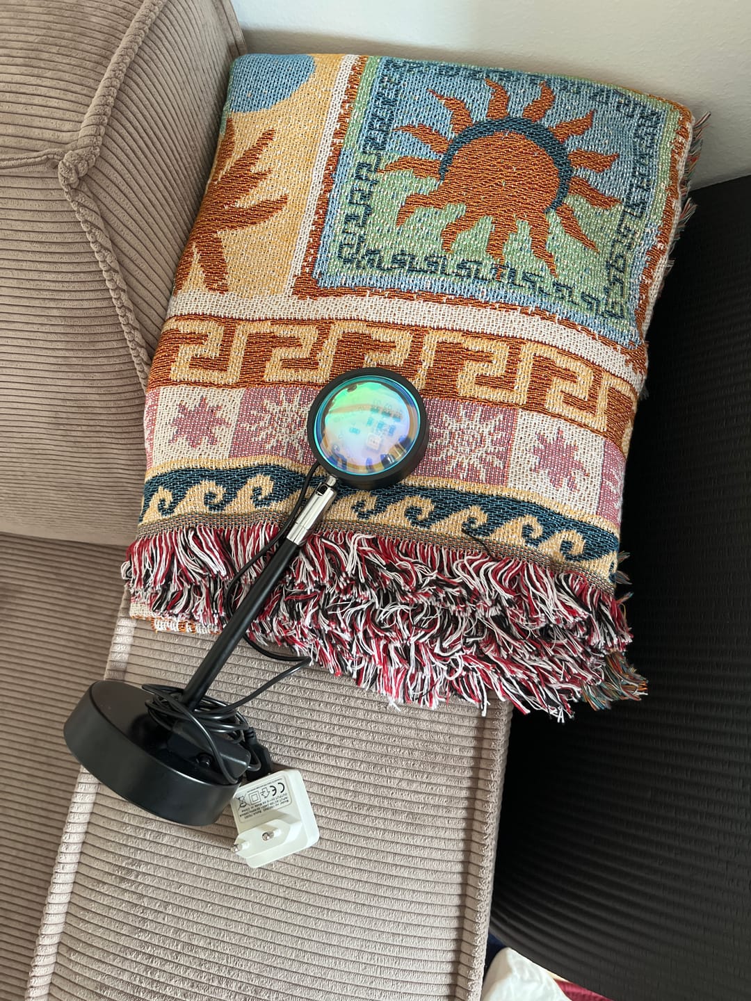 Customer photo review of Boho Tapestry Throw Blanket