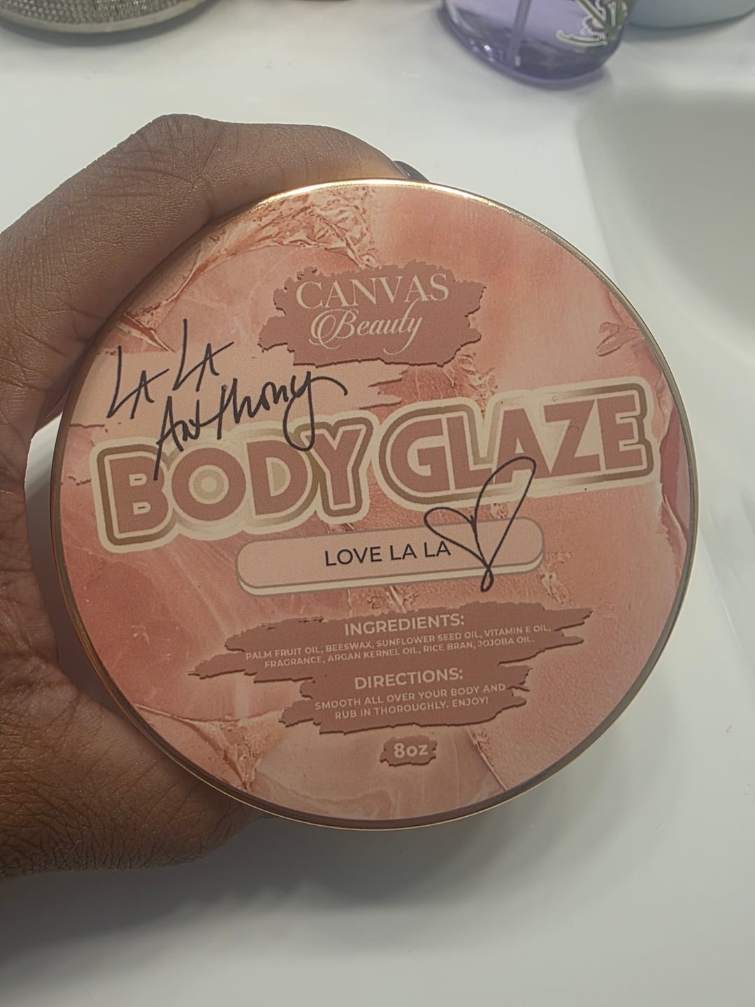 Customer photo review of CANVAS x LALA ANTHONY LIMITED EDITION COLLAB: LOVE LA LA BODY GLAZE