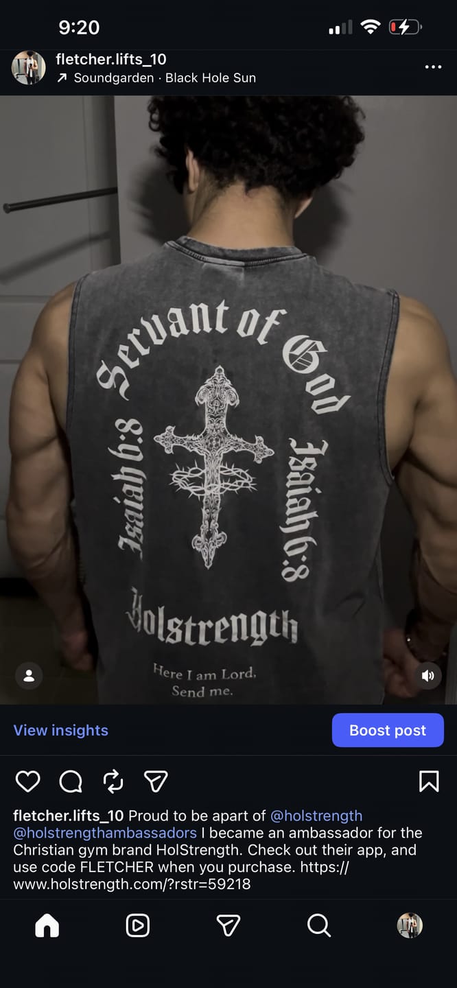 Customer photo review of Servant of God Vintage Premium Tank