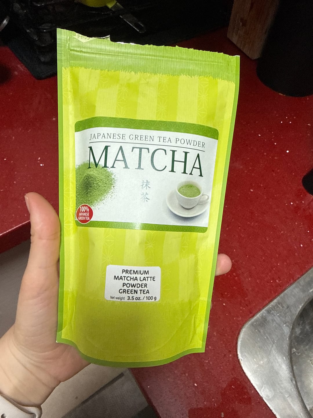Customer photo review of Premium Matcha Latte Powder