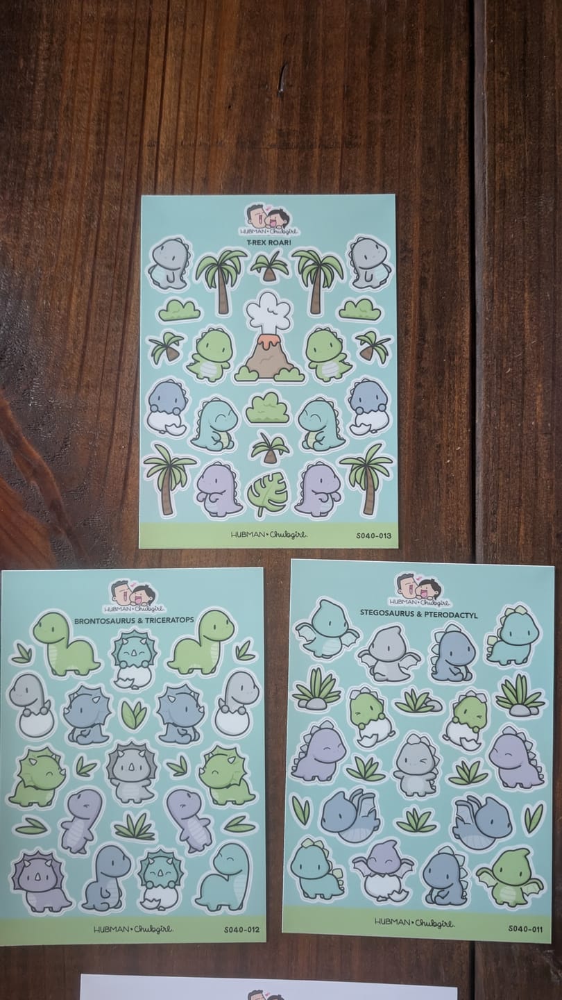 Customer photo review of Sticker Sheet - Brontosaurus & Triceratops