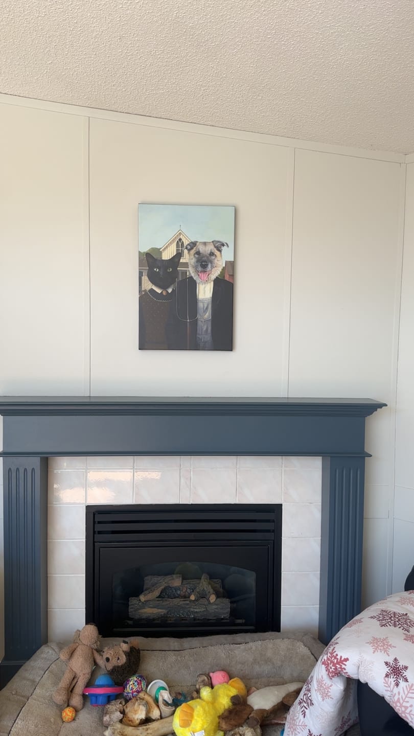 Customer photo review of The American Gothic - Custom Pet Canvas