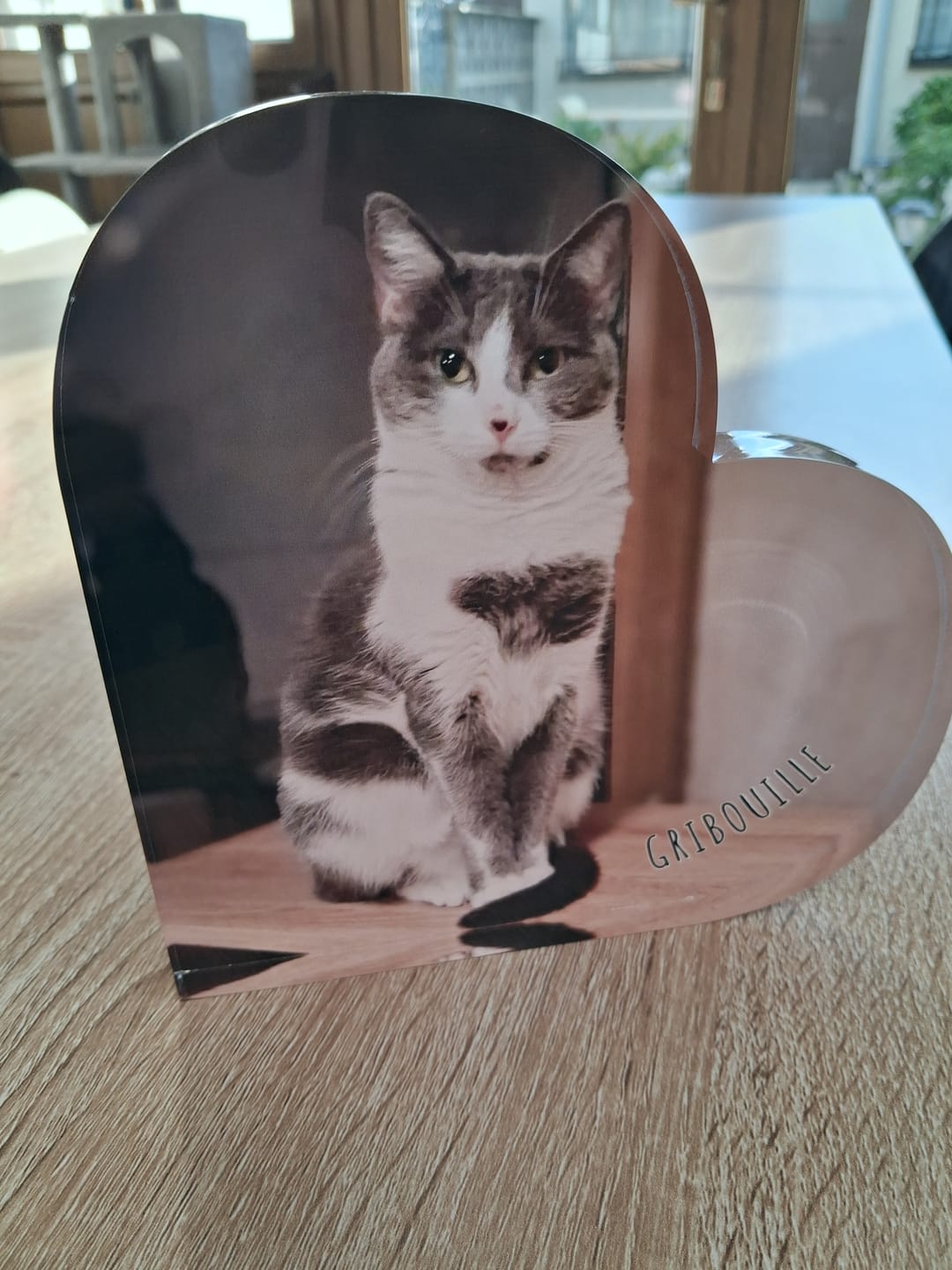 Customer photo review of Avec photo - Cœur en verre personnalisé