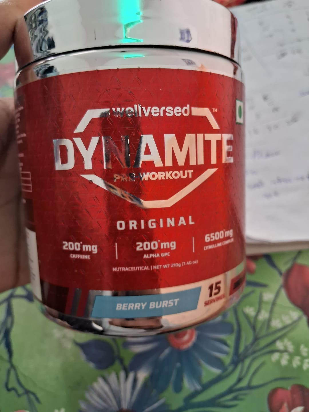 Customer photo review of Dynamite Pre-Workout (210g, 15 Servings) | Berry Burst