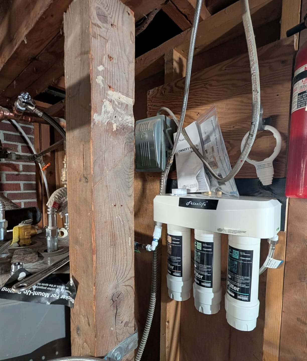 Customer photo review of Frizzlife 3-Stage Direct-Connect Under-Sink Water Filter System, SK99-NEW