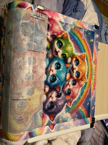 Customer photo review of 5D Diamond Painting – Rainbow Purrfection